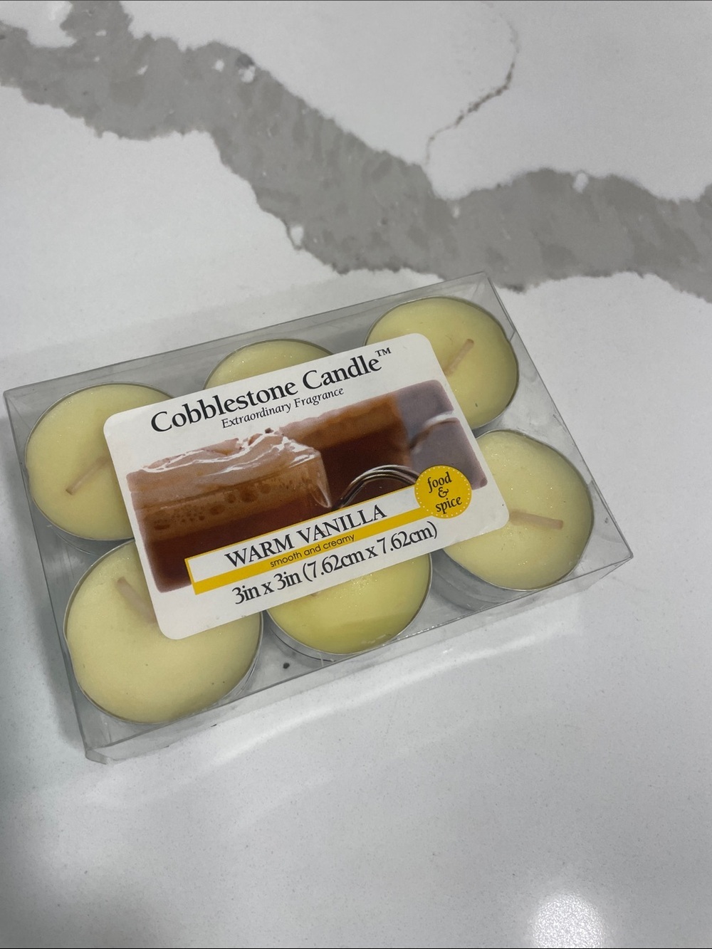 Warm Vanilla Tealight Candles - Soft Yellow, 6 Pack